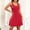 Red, variant on Ynynloco Womens Square Neck Spaghetti Tennis Dress Sleeveless Built in Shorts Athletic Golf Dress with Pockets