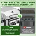 thumbnail image 6 of FREE VILLAGE Propane Gas Grill with 2-Burner,16000 BTU Stainless Steel Outdoor BBQ Grill for Cooking with Top Cover Lid,Wheels,Side Storage Shelves,Hooks Portable Barbeque for Patio Garden Camping, 6 of 9