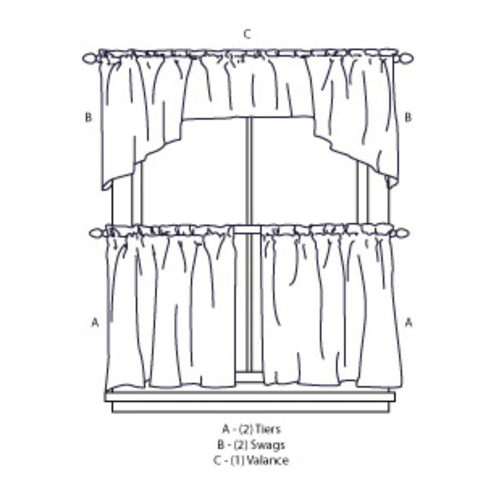 CHF Industries Red Delicious Apple 3-Piece Curtain Panel Set, Printed, Adult