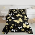 thumbnail image 2 of Feelyou Boho Gold Butterfly Queen Comforter Set for Teen, Cartoon Cherry Blosoms Bedding Sets, Tribal Mandala Style Reversible Bedding Comforter Set, Ultra Soft Bedroom Decor, 3pcs, 2 of 8