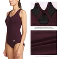 thumbnail image 6 of Baleaf Women's One Piece Bathing Suit Conservative Athletic Racerback One Piece Training Swimsuit Swimwear Wine Red 42/XX-Large, 6 of 8
