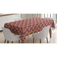 thumbnail image 1 of Tropical Tablecloth, Botanical Aloha with Exotic Tree and Leafy Branches, Rectangle Satin Table Cover Accent for Dining Room and Kitchen, 60" X 84", Dark Lavender Marigold, by Ambesonne, 1 of 2