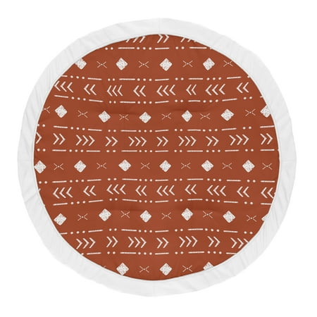 UPC: 0846480096283 | Boho Tribal Rust and White Baby Play Mat Boy or Girl by Sweet Jojo Designs