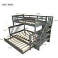 thumbnail image 7 of Harper & Bright Designs Solid Wood Twin over Full Bunk Bed with Twin Size Trundle for Bedroom, Grey, 7 of 7