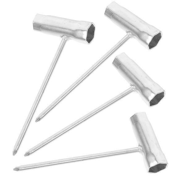 4pcs Adjustable Lawn Mower Wrenches Set with Socket Iron T-Spanner Tool for Lawn Mower Repair and Replacement