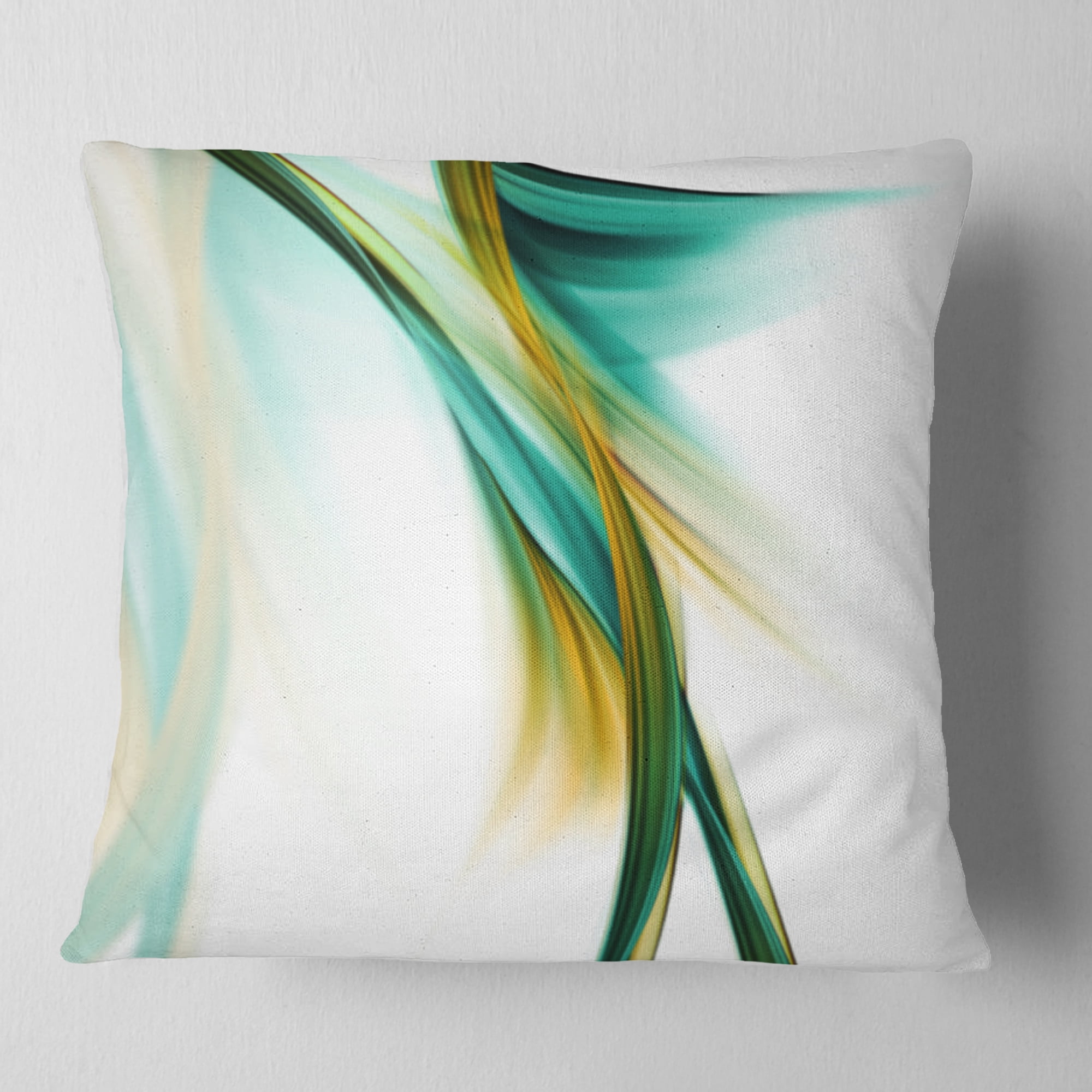 Designart Blue Gold Texture Pattern - Abstract Throw Pillow - 16x16