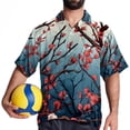 thumbnail image 4 of Tree Men's Short Sleeve Button Down Beach Shirts, Casual Printed Summer Unisex Tops, 4 of 6