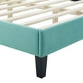 thumbnail image 3 of Modway Peyton Performance Velvet Queen Platform Bed in Mint, 3 of 10