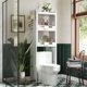 thumbnail image 1 of Muebles para Baño, Estantería de 3 Niveles Metálicas Mueble para Inodoro, con Puerta magnética, Estante para Baño, Adapta a la mayoría de los Inodoros, Blanco 60 W X 25 D X 166 H cm, 1 of 9