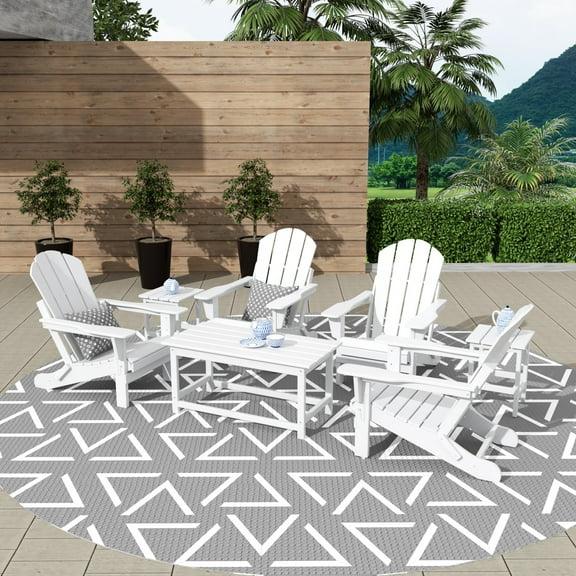 WestinTrends 7 Piece Hdpe Plastic Outdoor Patio Bar Set, White
