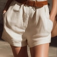 thumbnail image 6 of Inleife Women's Summer Sleeveless Half-Zip Romper Casual Round Neck Solid Short Jumpsuit with Pockets, 6 of 6