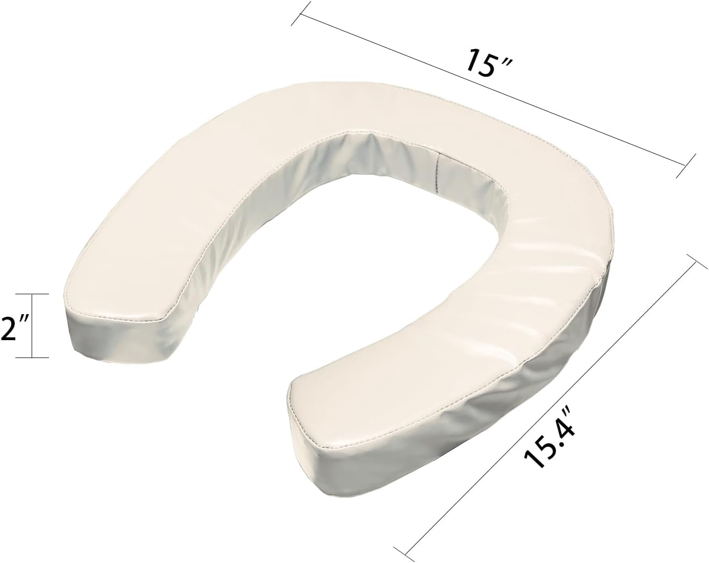 Ristpal Soft Padded Toilet Seat Cushion with 2-Inch High-Density Foam & Waterproof PU Fabric, U-Shape Padded Toilet Cushion - Secure Hook & Loop Tape, Fits Standard/Elongated Toilets (Beige)