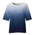 thumbnail image 3 of pbnbp 3/4 Sleeve Cotton Linen Shirts for Women Casual Solid Color Crewneck Blouses Loose Fit Summer T-Shirts Top, 3 of 4