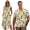 Blue Palm Leaf, variant on Octopus Couple Outfits Matching Sets Mens Button Down Shirt Hawaiian Shirts and Women's Round Neck Dress Irregular Hem Travel Outfits with Pocket
