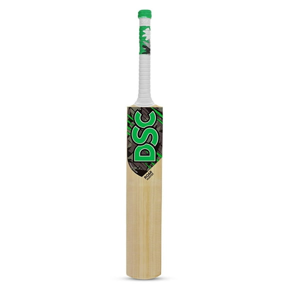 DSC Roar Hunter Kashmir Willow Wood Tennis Cricket Bat , Size 3 | Green , With Full Cover , Made From Lightweight Kashmir Willow