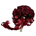 thumbnail image 1 of Rómantico Rosa Flor Boda Nupcial Ramillete Mano Envasando Vino Rojo, 1 of 7