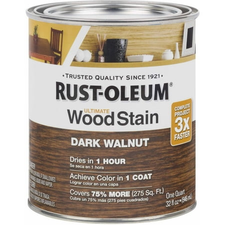 Rust-Oleum Ultimate Wood Stain Quart, Dark Walnut (Best Interior Wood Stain)