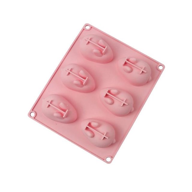Moldes de silicona para conejitos, molde de conejo de silicona suave y reutilizable, molde de jabón en forma de conejo de 6 cavidades, molde de silicona para chocolate, fácil de de