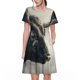 thumbnail image 1 of Disketp Mystical Bull in Fog para Vestido de Manga Corta para Mujeres, Vestidos de Verano para Mujeres, Casual y Holgado para la Playa, 1 of 6