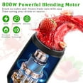 thumbnail image 2 of 800W Smoothie Blender, 10PCS Personal Blender, Portable Blender Mixer with 6-Leaf Blade, 2 BPA-Free 20 Oz To-Go Cups, Juice Blender Set for Shakes, Smoothie, Frozen Drink, Sauces,Spices, 2 of 7