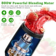 800W Smoothie Blender, 10PCS Personal Blender, Portable Blender Mixer with 6-Leaf Blade, 2 BPA-Free 20 Oz To-Go Cups, Juice Blender Set for Shakes, Smoothie, Frozen Drink, Sauces,Spices