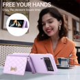 thumbnail image 4 of ELEHOLD Wallet Crossbody for Samsung Galaxy Z Flip 4 Case with Lanyard Wrist Strap Credit Card Holder, PU Leather Protective Phone Case with Ring Holder,Purple, 4 of 8