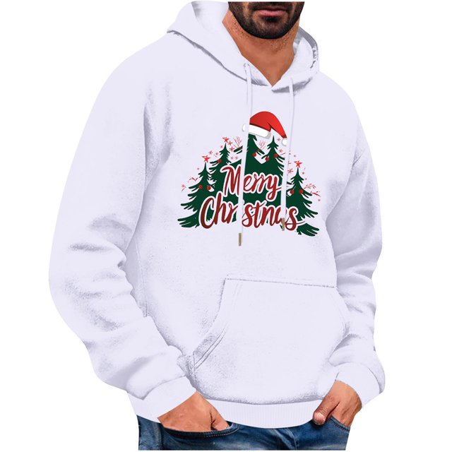 fheaev Chandails à Capuche pour Hommes Automne Chandails à Capuche pour Hommes de Noël Imprimés Chandail à Capuche Décontracté à Manches Longues