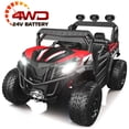 thumbnail image 1 of TOKTOO 24V Powered Ride on UTV, One Seater Kid Car w/ Remote Control, Trunk Storage Space-Red, 1 of 11