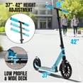 thumbnail image 6 of Madd Gear Metro Cruise 250 Folding Kick Scooter – Black/Gray, 200mm Wheels, Adjustable Handlebar, Suspension – Teens & Adults, 6 of 10