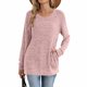 thumbnail image 3 of Neewe Womens Classic Plain Long Sleeve Tops Fall Winter Pullover T Shirts Round Neck Casual Fashion Basic Sweatershirt with Pocket, 3 of 5