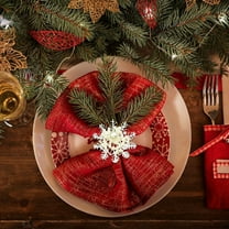 CREATITOY Christmas Snowflake Napkin Ring Gold And Silvery Pearl Hollow Designs Elegant Table Decor For Holiday Dinner Party Wedding