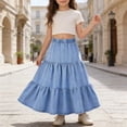 thumbnail image 2 of Product Classification Girls Dresses – Denim Flared Midi Skirt for Everyday Casual Wear by Style Denim Skirt For Girls Elastic Waist Flared A Line Midi Length Suitable for Spring and Summer, 2 of 8