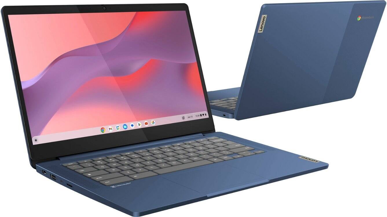 Lenovo Slim 3 Chromebook Laptop, 14" FHD Touchscreen, 8GB Memory, 128GB eMMC, 256GB SSD, 8-Core MediaTek Kompanio 520 Processor, Wi-Fi 6, Bluetooth, Chrome OS, Cefesfy Multifunctional Brush