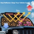 thumbnail image 4 of HUIACONG Heart Leopard Print Windshield Sun Shade for 2007-2023 Wrangler Rubicon Sahara TJ JK JKU 2 & 4 Door-Blocks UV Rays Sun Visor Protector,Car Sun Shade Keep Your Vehicle Cool, 4 of 6