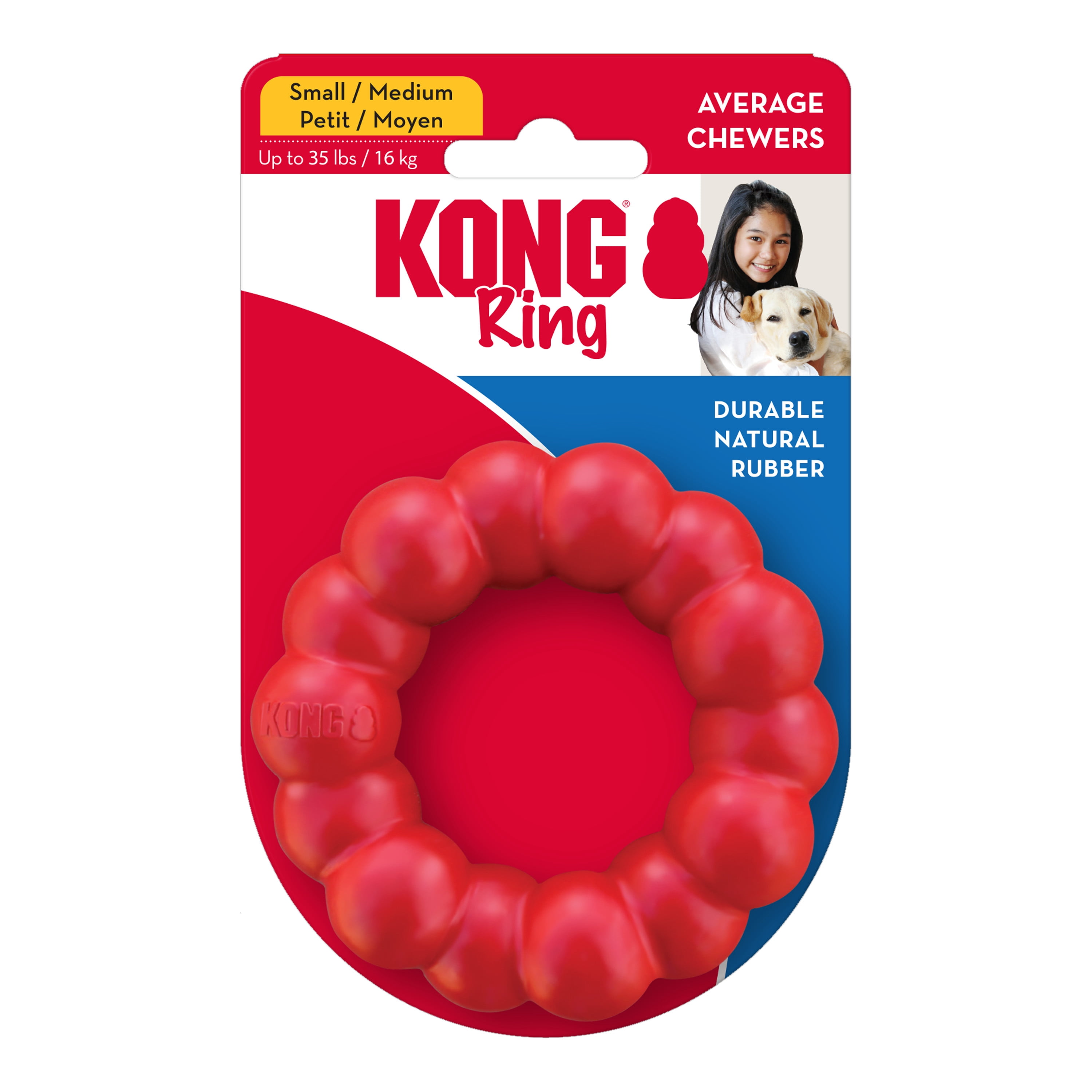 KONG® Ring Durable Dog Toy, Small/Medium, for Dogs Between 20-30 lbs
