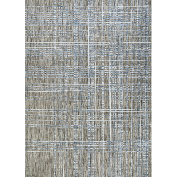 Couristan 6.5' x 9.5' Brown and Ivory Abstract Rectangular Outdoor Area Throw Rug