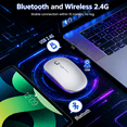 thumbnail image 7 of Verdevida Wireless Bluetooth Rechargeable Mouse with LED lights, Dual Mode BT 5.2 & 2.4G with Nano Receiver, Portable Mouse for Laptop,Macbook,iPad, 7 of 7