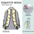 thumbnail image 5 of School Bus and Wheels Beige Pattern Backpack for School, Cute School Bag with Adjustable Shoulder Straps and Padded Back, 15.3"x11"x6.7", 5 of 5