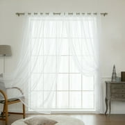 White Wide Width Tulle Lace Sheer Curtain Single Panel