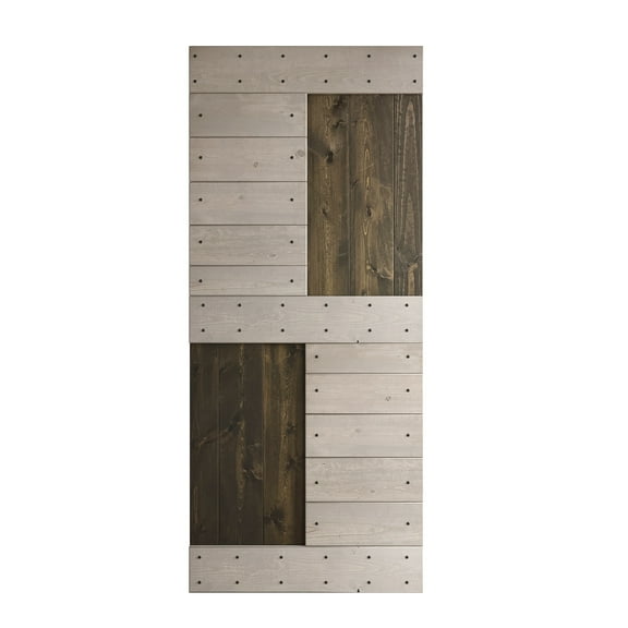 Coast Sequoia Inc Coast Sequoia 24in./30in./36in./42in. x 84in. S Series Multi-Color Pine Wood Sliding Barn Door Without Hardware Kit Carbon