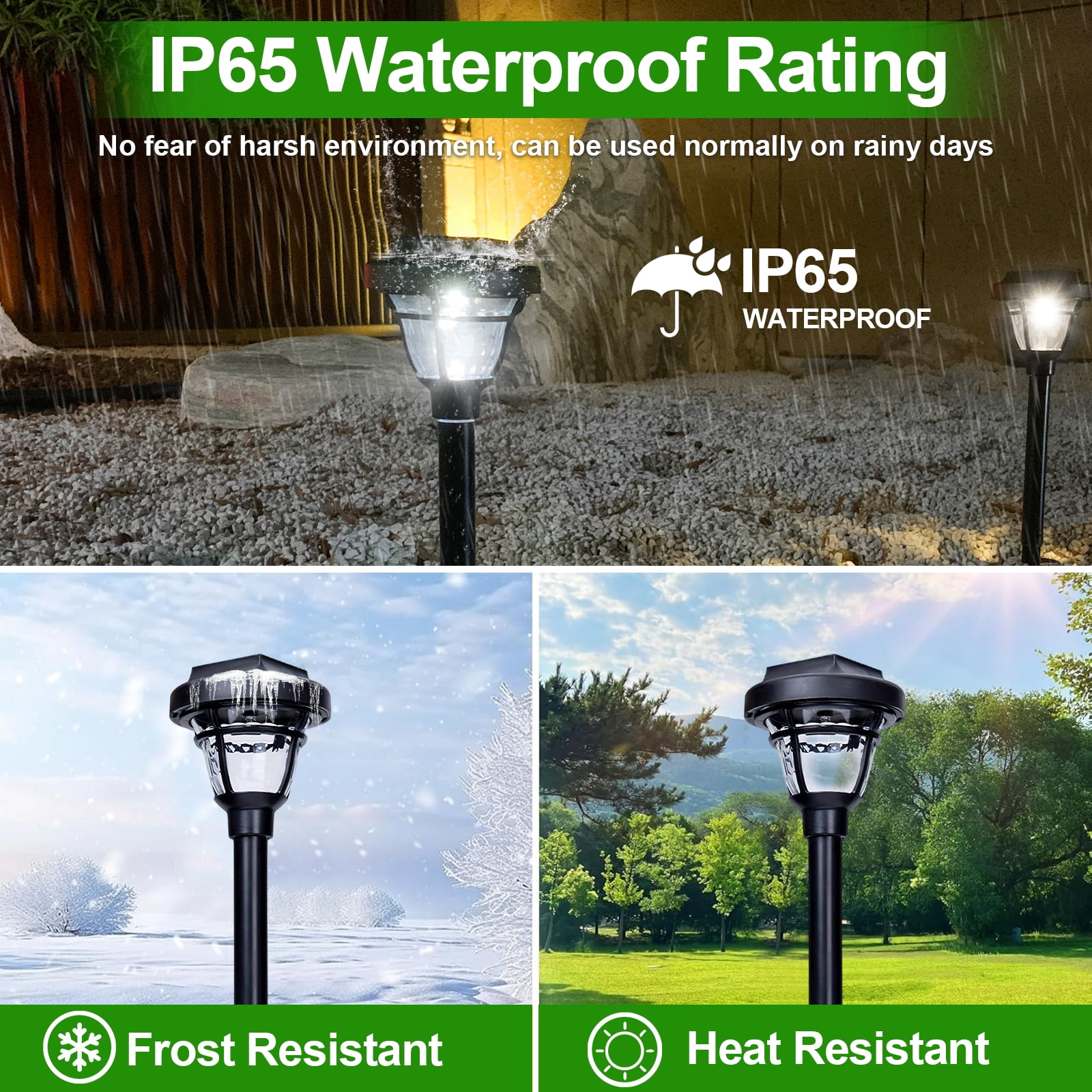 Solar Lights Outdoor Waterproof, 10 Pack LED Solar Garden Lights, Outdoor Decorations, Garden Decor for Yard, Patio, Landscape, Planter, Walkway (Cool White)