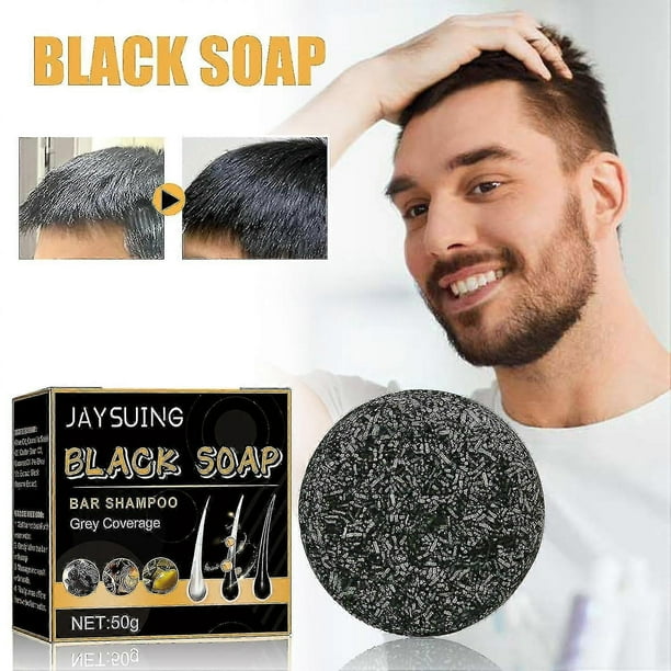 Soug BLACK SOAP バーシャンプー 4個セット Jaysuing Black Soap For Hair, Black Soap Bar, Gray Coverage Bar