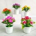 Desheus Potted Plant Lifelike Artificial Plastic Simulation Flowers Pot