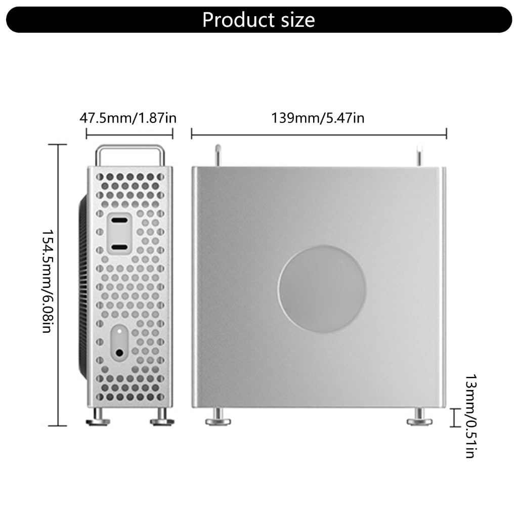Aluminum Alloy Vertical Stand Protective Case For Mini Computer Host Efficient Cooling And Comprehensive Protections