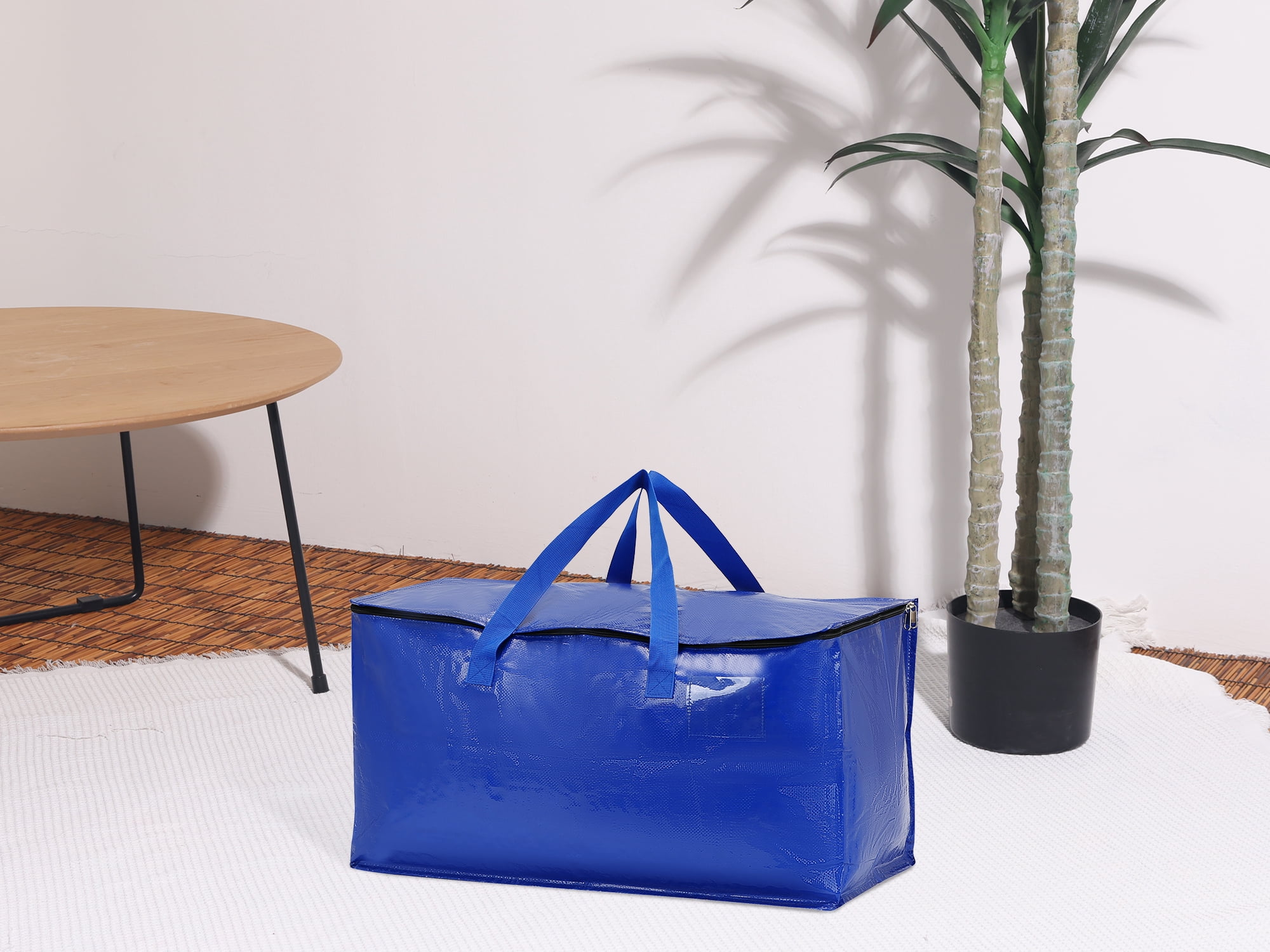 Unique Bargains 4 Packs Clothes Storage Bags Moving Bags Blue 27*14*14in