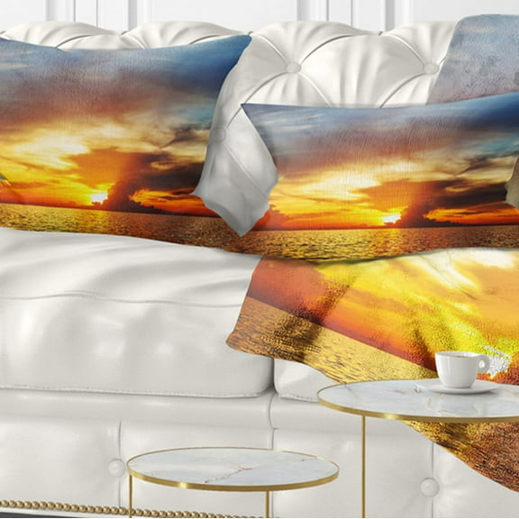 Designart 12" x 20" Multi-color Polyester Throw Pillow