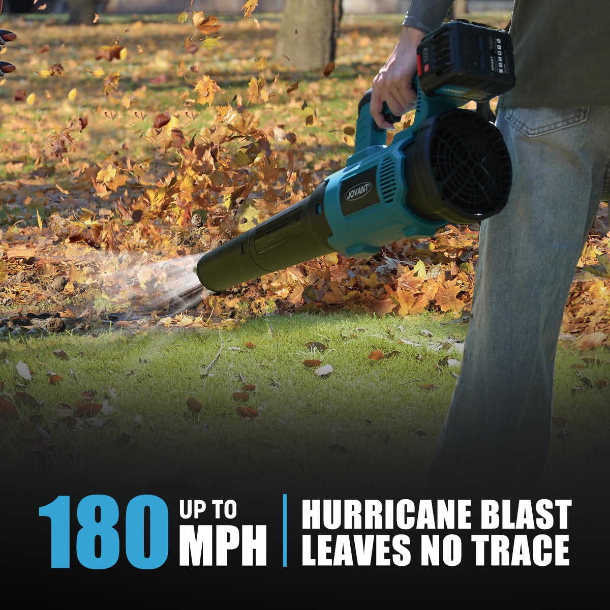 JOVANT  Cordless Leaf Blower delivers a maximum airflow of 670 CFM. It comes with a 20V MAX 1*6.0Ah battery and charger, making it suitable for street cleaning, park maintenance, plaza clean