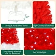 thumbnail image 5 of Youmumeub 6FT Artificial Christmas Tree, Whimsical Santa's Hat Shape Pre-lit Xmas Tree with 300 LED Lights, 1050 Tips, PET Needles & Metal Stand, Red and White Indoor Decor, 5 of 21