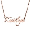 Personalized Planet Women's Rose Gold Plated Petite Script Nameplate Necklace
