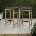 thumbnail image 7 of Jonathan Y Armand Modern Coastal Backless Acacia Wood Outdoor Bar Stool with Woven Rope, 7 of 7